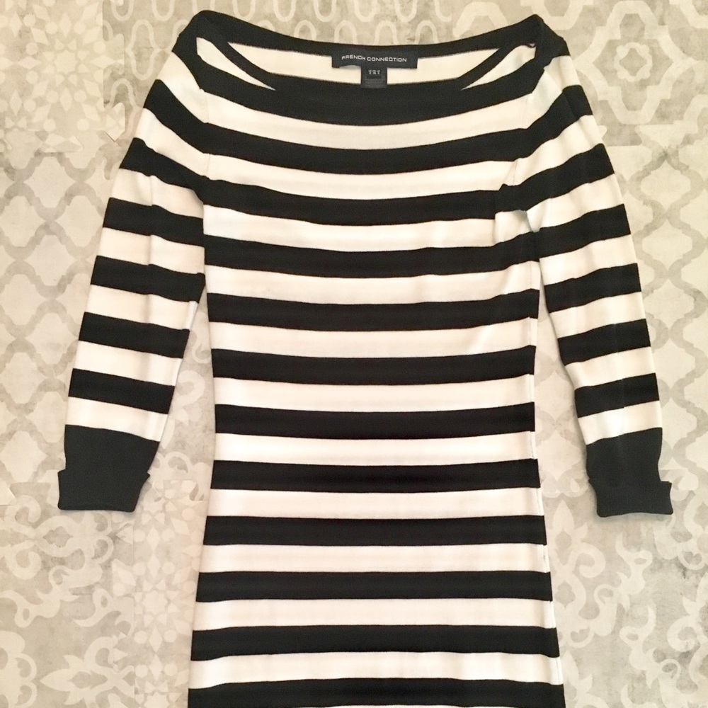 French Connection Black & White Sweater Dress 4